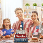 CroBlissful 4 Pcs 4th of July Decorations Patriotic Memorial Day Tabletop Decorations Red White Blue Table Centerpieces Sign for Office Tiered Tray Home Shelf 250th Anniversary(Firecrackers) - style: Firecrackers
