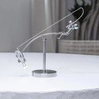 Kinetic Fishing Sculpture - Balancing Desk Toy for Office Decor, Stress Relief Gift for Men, Fisherman Art Deco for Home Desk, for Anglers