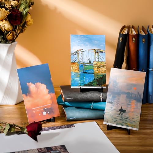 Bucherry 20 Packs Card Display Stand 3.4" Acrylic Easel Stands Mini Picture Coin Display Easel Holder Baseball Sports Card Trading Graded Holder for Challenge Coin Photo Frame Medal Watch (Black) - color: Black