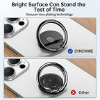 Syncwire Cell Phone Ring Holder Stand, 360 ° Rotation Finger Ring Kickstand Polished Metal Phone Grip Compatible with iPhone, Samsung, LG, Sony - color: Black, size: 1 Pack