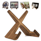 Wooden Plate Stands for Display, Wood Plate Holders for Displaying, Decorative Picture Frame Stand, Easel for Sign, Cookbook, Now Playing Vinyl Record, Recipe Book Holder for Photo, Plaque, Platter