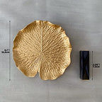 Metal Jewelry Dish, Small Leaf Shaped Ring Holder Jewelry Organizer, Trinket Dish Vanity Tray for Dresser Christmas Birthday Wedding Gifts - color: Lotus Leaf-Gold