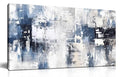 Prepeyssee White and Blue Abstract Canvas Wall Art for Living Room Bedroom Home Office Large Modern Grey Abstract Canvas Prints Picture Ready to Hang Size 20x40 - color: white, size: 20L" x 40W"