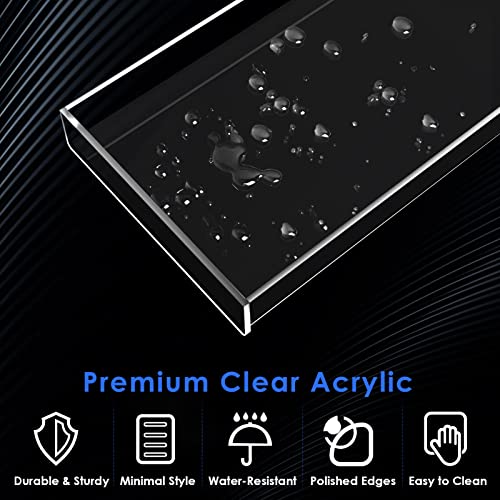 MaxGear Acrylic Vanity Tray, Clear Bathroom Storage Tray for Countertop, Toilet Tank, and Bathtub – Perfect Organizer for Perfume, Soap, Towels, Tissue, Candles, and Plants, 11.8 × 5 × 1.2 Inches