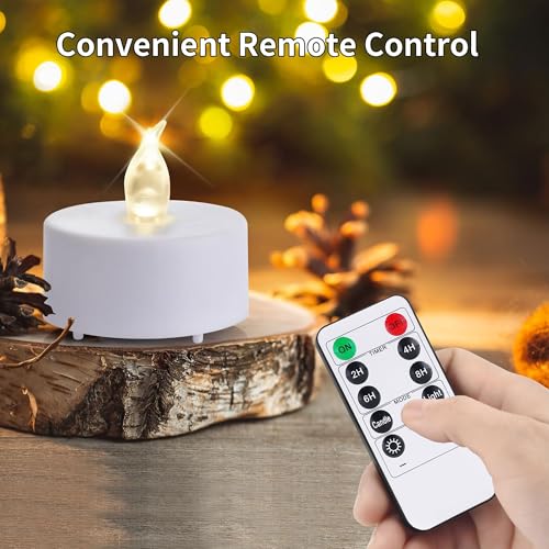 Hanzim Tea Light Candles with Remote Control,Flickering Flameless LED Candle,Long Lasting 400+Hours,Battery Operated with Timer for Home Decoration Seasonal &Festival Celebration WarmWhite (24pcs) - color: Remote-warm white, size: 24pack