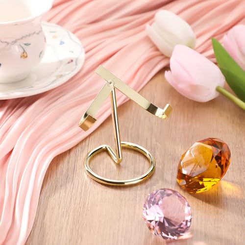 Shimeyao 4 Pcs Metal Crystal Heart Stone Stand Crystal Ball Holder Rock Display Stand Mineral Specimen Display Easel Holder for Gemstones Fossils Agate Slabs Plates(Gold,2 x 2.36 x 2.56 Inch) - color: Gold, size: 2 x 2.36 x 2.56 Inch
