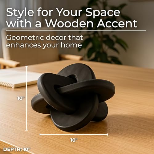 Home Decor and Bathroom Decor Sculpture - Room Display with Statues and Ornaments for Office Styling, Bookshelves or Living Room Decor Accent - Modern Coffee Table Arrangement - 11", Brown - color: Black, size: 10.0" H