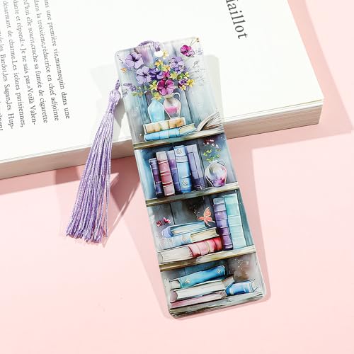 Colorful Art Flower Bookshelf Bookmark - Romantic Artsy Vibe Bookmarks, Perfect Reading Gift for Book Lovers, Bookworms and Friends (2pcs/Set B) - style: 2pcs/set B
