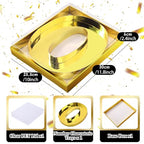 SiliFine 12" Charcuterie Number Shaped Mache with Clear Lid Fillable Sweets Serving Trays Paper Mache Cupcake Candy Box for 2025 Graduation Party Graduation Celebration(Gold,Number 0) - color: Gold, style: Number 0