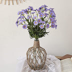 MDLUU Glass Jug with Twine 10" Tall, Flower Vase with Rope Net, Decorative Bottle Vase for Dining Room, Bedroom, Bathroom, Mantel - style: with twine rope