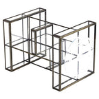 Hersoo 360 Rotating Glass Makeup Organizer, Spinning Vanity Cosmetic Storage with Multi-Layer Compartments, Luxury Countertop Rotating Makeup Holder for Skincare, Perfume, Cosmetics - color: Brass