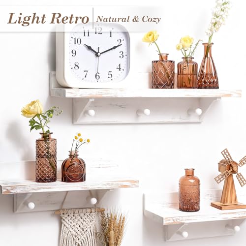 TBWIND 12-Piece Glass Bud Vase Set – Small Caramel Coffee Brown Etched Glass Vases with Unique Shapes and Weighted Base for Windowsills, Bathrooms, and Table Centerpiece Décor - color: Caramel Brown-12pcs
