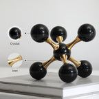 Luxurious Black Crystal and Alloy Molecular Ball Living Room Desktop Decoration Crystal Molecules, for Birthday Friends Gatherings, Home or Office Counter Decoration Accessories