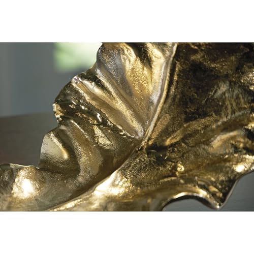 Signature Design by Ashley Darinsen Modern Metal Leaf Sculpture, Gold & Silver