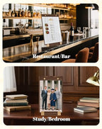 3 Pack 8.5"x11" Acrylic Sign Holder A4 with Wood-Color Base - Table Top Display Stand for Menus, Signs, Flyers, Perfect for Restaurants, Retail Stores, Conferences, Weddings, Offices