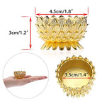 OwnMy 6 PCS Metal Lotus Ghee Oil Lamp Holder Gold Lotus Tea Light Candle Holders Set, Altar Diya Butter Lamp Holders Candle Centerpieces for Diwali Puja Pooja Decoration
