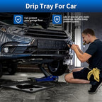 22.8'' x 21.6'' Oil Drain Pan,Drip Tray Oil Drip Pan for Under Car Plastic Oil Tray- Leak Proof Mini Fridge Drip Pan,Oil Drain Pans for Changing Oil,Oil Drip Pan for Under Car,Black(2 Pcs) - size: 22.8'' x 21.6'' x 1.2'', Plastic
