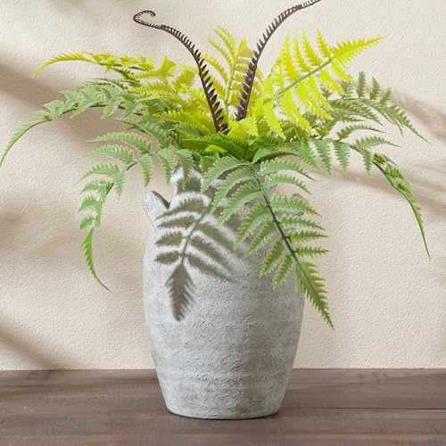 Ceramic Flower Vase with Handles,9.76 Inch Large Decorative Vase,Rustic Farmhouse Vase for Living Room Bedroom Kitchen Table Office Centerpiece Decorations, Holiday & Wedding - color: 013-3