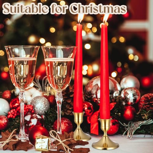 24PCS Brass Gold Taper Candle Holders Set, Vintage Metal Candlestick Holders for Table Centerpiece, Wedding Reception, Festive Christmas Mantel Decoration or Home Decor Gold - color: Gold