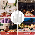 Shihanee Set of 6 Pillar Candles with Glass Cylinder Vases Clear Cylinder Hurricane Candleholders for Slim Tall Pillar Candles Wedding Table Centerpieces(3'' X 5.9", 7.9", 9.8",White) - color: White, size: 3'' X 5.9", 7.9", 9.8"