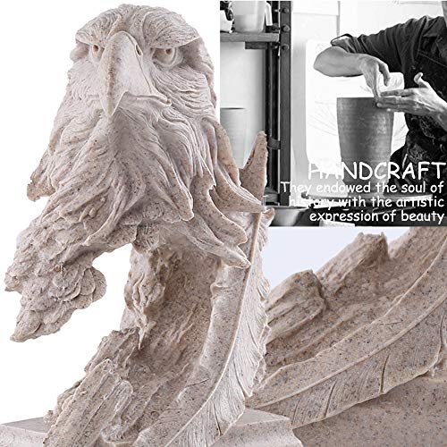 H&W Sandstone Bald Eagle Figurines - The USA's National Emblem - Statue Decoration for Home/Study/Living Room, Great Collectible Figurines, Best Gift for The Man, Sandstone Color (HH17-D4) - color: Bald Eagle