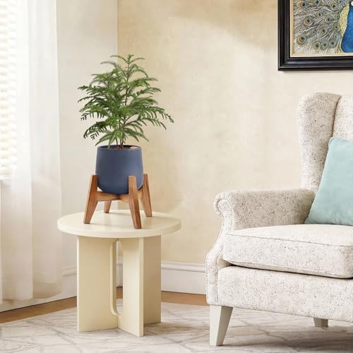 RAINBLELAND Wood Plant Stand Indoor (Set of 2) – 7 Inch Acacia Wood Plant Holder Stand for Pots, Small Mid Century Modern Planter Stand, 6 Inch Height Elevated Wooden Plant Stand (Stand Only) - color: 7" acacia wood