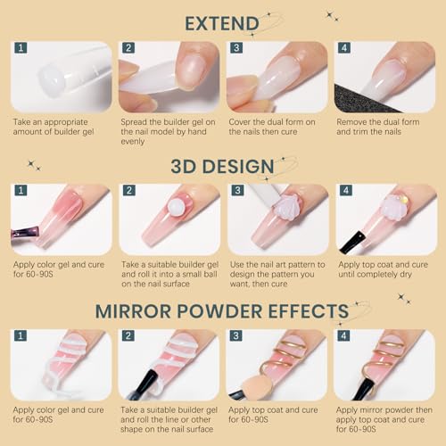 White 3D Molding Gel for Nails Art Non-Stick Hand Solid Builder Gel Hard Nails for Extension Carving Sculpting Beauty Charms for Beignner and Salon DIY - color: White&White