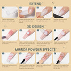 White 3D Molding Gel for Nails Art Non-Stick Hand Solid Builder Gel Hard Nails for Extension Carving Sculpting Beauty Charms for Beignner and Salon DIY - color: White&White