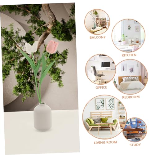 Cabilock Modern Ceramic Vase for Home Decor Minimalist Aesthetic Flower Vase for Living Room Bedroom and Centerpieces Chic Matte Finish for Elegant Flower Arrangements