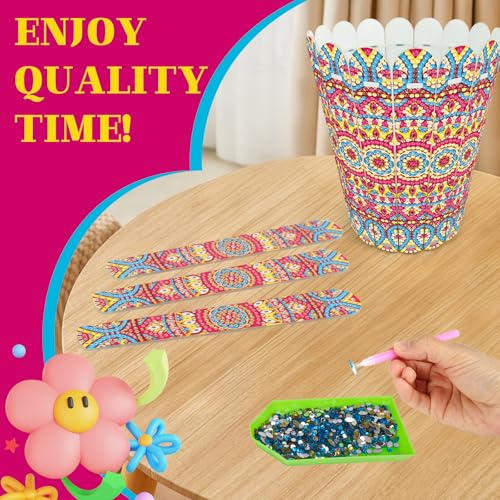 ILYUFO Diamond Art Kits for Adults, DIY Flowerpot Diamond Art, Diamond Painting Kit, Ideal Desktop Ornaments & Thoughtful Female Gifts (Happiness) - color: happiness