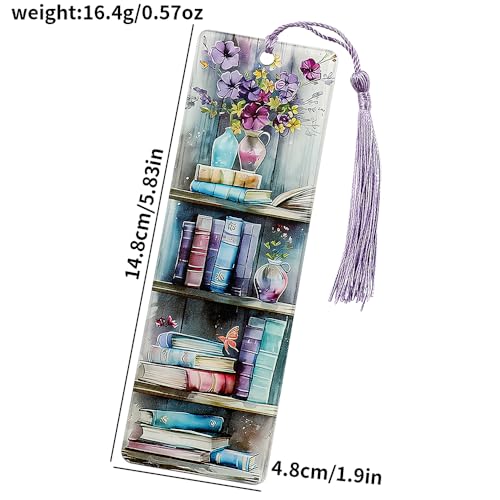 Colorful Art Flower Bookshelf Bookmark - Romantic Artsy Vibe Bookmarks, Perfect Reading Gift for Book Lovers, Bookworms and Friends (2pcs/Set B) - style: 2pcs/set B