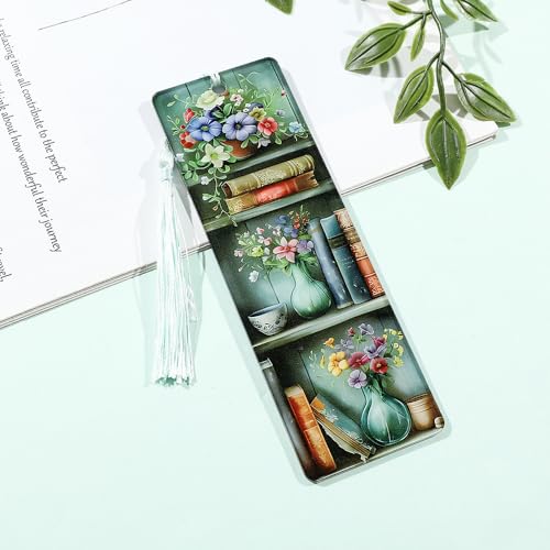 Colorful Art Flower Bookshelf Bookmark - Romantic Artsy Vibe Bookmarks, Perfect Reading Gift for Book Lovers, Bookworms and Friends (2pcs/Set A) - style: 2pcs/set A