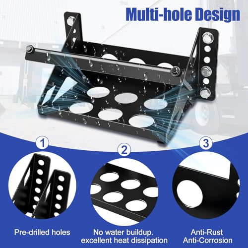 Metal Steel Battery Mounting Trays - Fits up to 10.63"×7.06"×7.5", Anti-Rust Corrosion for Cars, Trucks, Boats, RVs, Pickup,and Trailersr,Easy Bolt-In Battery Tray