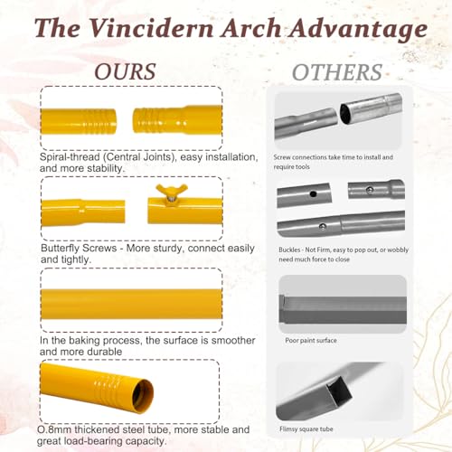 Vincidern 6.6 FT Wedding Arch Backdrop Stand for Parties, Balloon Arch Stand, Wedding Arches for Ceremony, Metal Arch Backdrop Stand for Bridal Baby Showers, Birthday Party Decoration Door Frame Gold - size: 6.6FT