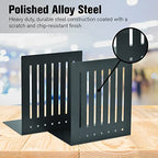STEELMASTER by BankSupplies 6-Inch Heavy Duty Bookends | Scratch Resistant Finish | Heavy Gauge Material | Non-Slip Padded Base Protection | For Office, Bookshelves, Binders & Books - color: Black, size: 6-Inch Pair
