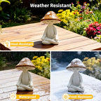 Meditation Mushroom Resin Statues – Cute Yoga Mushroom Figurines for Desk, Home, Office & Garden Decor – Zen Resin Sculptures for Living Room, Patio, Tabletop & Backyard (3 Pack, Mushroom) - size: 3 Pack
