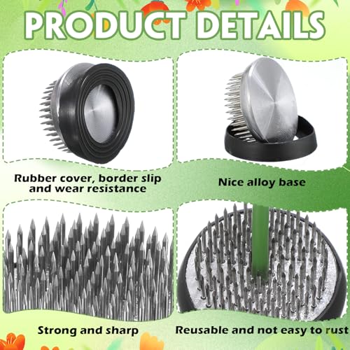 Sliner 16 Pieces Floral Frogs Round Flower Holder Japanese Ikebana Vase Kenzan Flower Arranger Floral Fixed Tools Pin for Arrangement Home DIY Craft(Silver,1.57 Inch) - color: Silver, size: 1.57 Inch