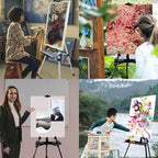 RRFTOK Art Easel Stand for Painting and Sign - Aluminum Metal Artist Tripod Adjustable Easels for Display Height from 21 to 61Inches - Canvas Stand with Paintbrush Tray for Artists Adult Holder - style: 61B 1-Pack