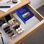 Weiai Clear Acrylic Compact Organizer, Blushes Highlighters Eyeshadow Powder Makeup Organizer Holder for Vanity, 8 Slots