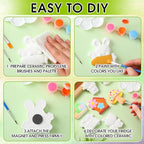 WinnerWhy 24 Set DIY Spring Garden Ceramic Crafts Kit Paint Your Own Figurines Ready to Paint Bisque Figurines Crafts Arts with 24 Magnets 4 Brushes and 2 Palette Ceramic Painting Kit for Adults - style: Flower