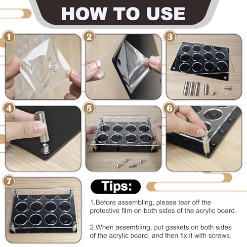 Acrylic Shot Tray 12 Shot Holder Tray Clear Wine Glass Organizer Wine Display Holder Cups Display Accessories for Party, Bar, Club,Hole: 1.5 Inch - style: 1.57inch hole - 3x4 arrangement (12 Holes)