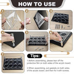 Acrylic Shot Tray 12 Shot Holder Tray Clear Wine Glass Organizer Wine Display Holder Cups Display Accessories for Party, Bar, Club,Hole: 1.5 Inch - style: 1.57inch hole - 3x4 arrangement (12 Holes)