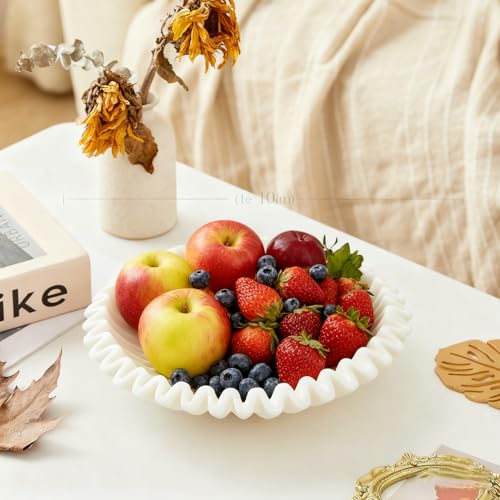 Marble Decorative Bowl, Modern Handicraft Bowls for Home Decor,Jewelry Tray, Decorative Fruit Bowl for Kitchen Counter, Stylish Key Bowl,Christmas Ornament Tray.