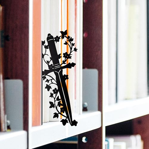 Dagger Bookshelf Decor – Fantasy Decor for Bookshelf and Desk, Ideal for Men's Desk Accessories, Gifts for Books Lovers-Black - color: Black