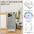 12 Pack Clear Acrylic Adjustable Desktop Book Stand & Display Easel for Tablet Phone Clutch Bag Plate Artwork Magazine Picture Comic Album CD Postcard - Home Office Back to School