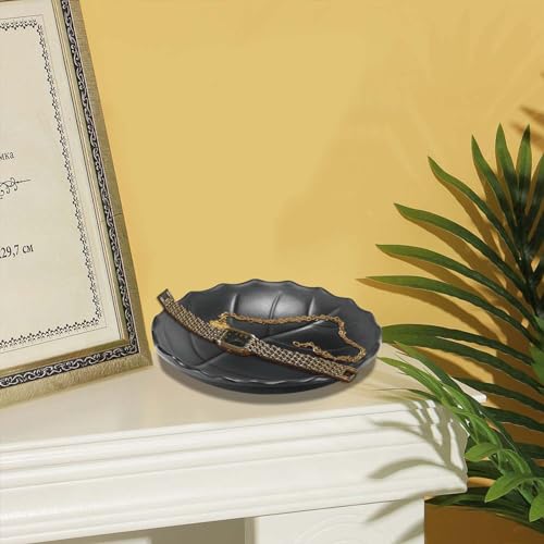 Binoster Jewelry Tray, Black Leaf Style, Jewelry Storage, Key Dish, Dresser Decor, 21.5cm(8.4in) x11.5cm(4.5in)x 4cm(1.6in) - color: Leaf