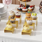 Gonice Metal Display Riser, 2 Sets Gold Display Stands for Dessert, Cupcake and Funko Pop Figures - color: gold