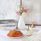 White Plastic Flower Vase, Ceramic-Look Decorative Vase for Flowers, Small and Cute for Home Living Room Dining Wedding Bouquet Decor (8 inches)
