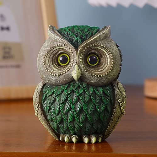 Artpaul Owl Decorations for Home Small Owl Decor Figurines Shelf Decor Home Office Living Room Decorations Birthday Gifts (Green) - color: Style2-green