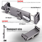 SHINEWEE Full Metal Tablet Tripod Holder - Compatible with iPad mini/Air/Pro | 1/4" Screw & Arca-Swiss Dovetail Mounts | Universal Tablet Clamp Adapter